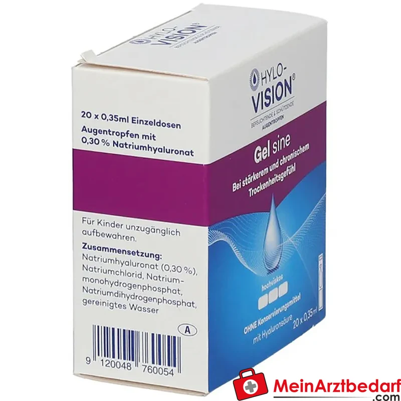 HYLO-VISION Gel sine 0,30% Natriumhyaluronat Augentropfen Ein-Dosis 7 ml