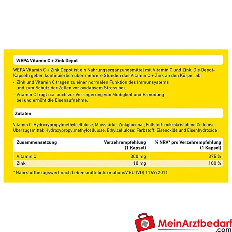 WEPA Vitamin C + Zink Depot Kapseln 60 Stück