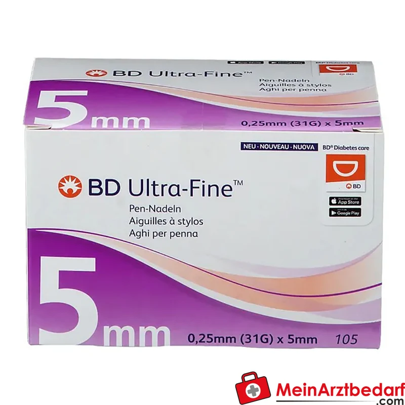 BD Ultra‑Fine Pen-Nadeln 31G 5 mm Einmalgebrauch 105 Stück