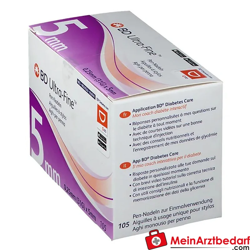 BD Ultra‑Fine Pen-Nadeln 31G 5 mm Einmalgebrauch 105 Stück