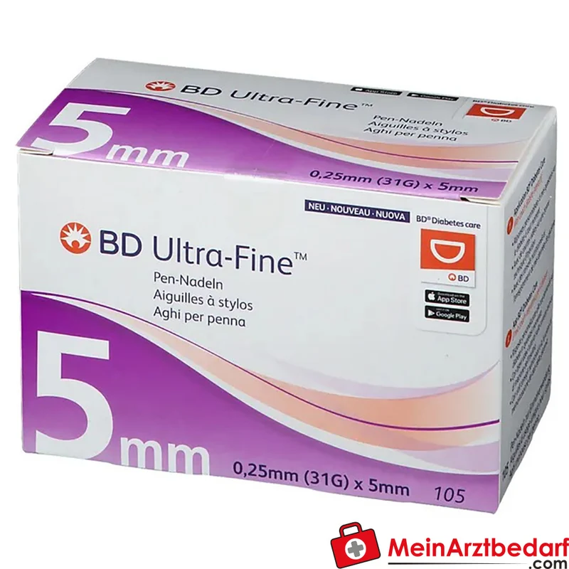 BD Ultra‑Fine Pen-Nadeln 31G 5 mm Einmalgebrauch 105 Stück