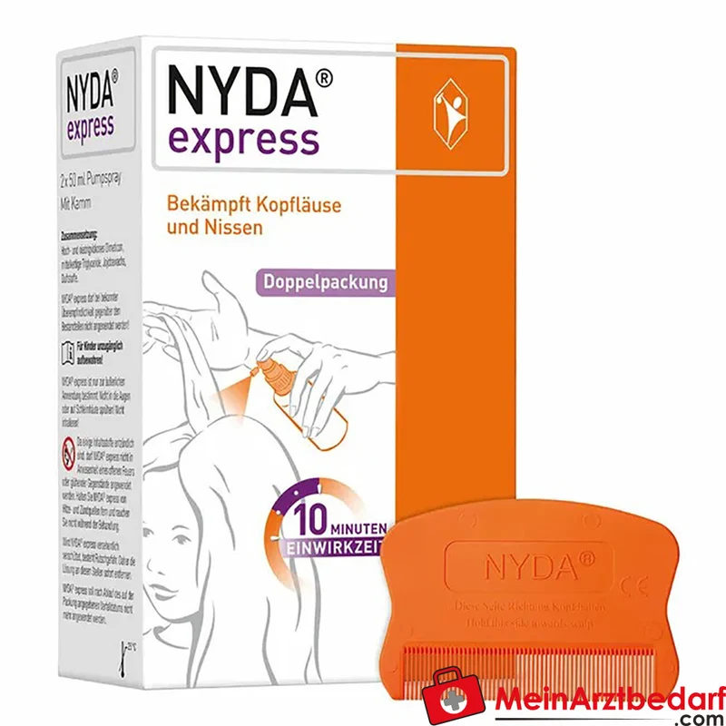 NYDA express Dimeticon Lösung 2 x 50 ml gegen Läuse und Nissen