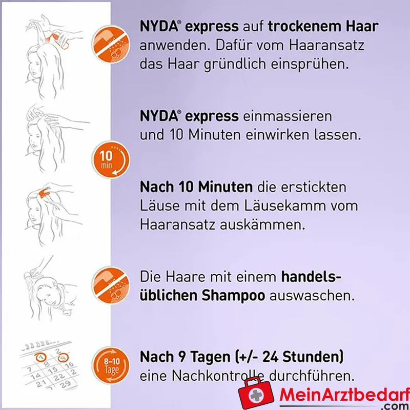 NYDA express Dimeticon Lösung 2 x 50 ml gegen Läuse und Nissen