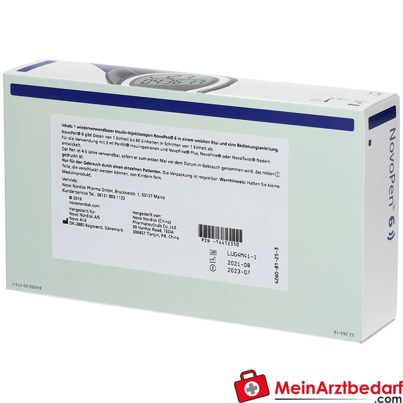 NovoPen 6 blau wiederverwendbarer Insulinpen für 3 ml Penfill 1 St.