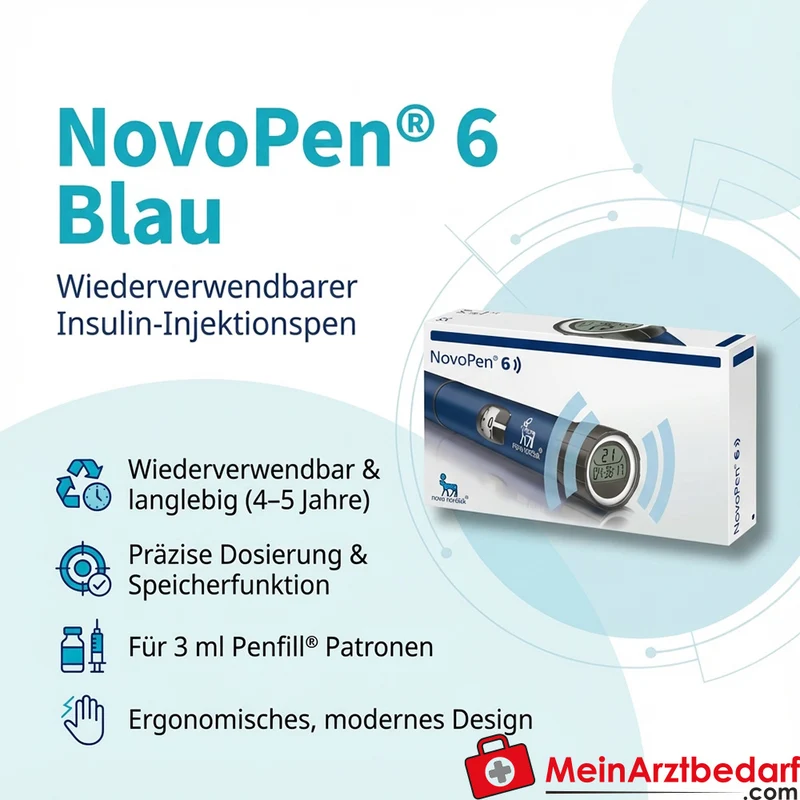 NovoPen 6 blau wiederverwendbarer Insulinpen für 3 ml Penfill 1 St.
