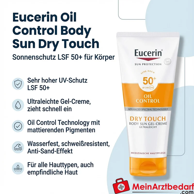 Eucerin Oil Control Body Sun Dry Touch Gel-Creme LSF 50+ Gel-Creme 200 ml mattierend wasserfest