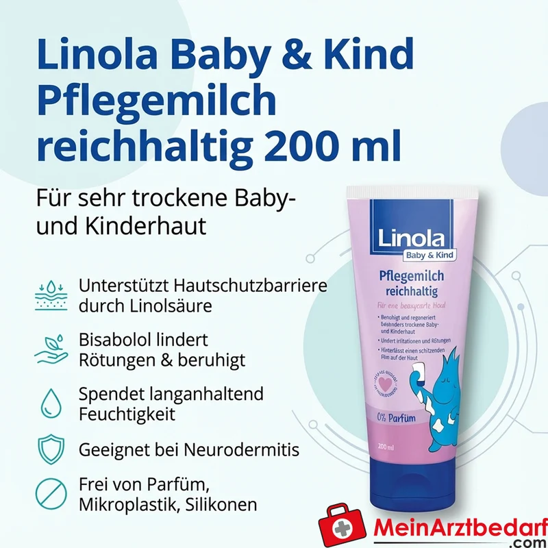 Linola Baby & Kind Pflegemilch reichhaltig mit Linolsäure Lotion 200 ml