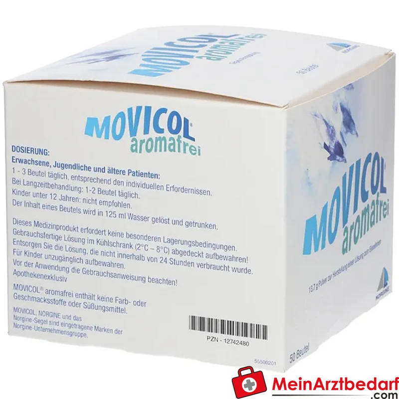 MOVICOL® aromafrei Macrogol 3350 + Elektrolyte Lösungspulver 50 Beutel