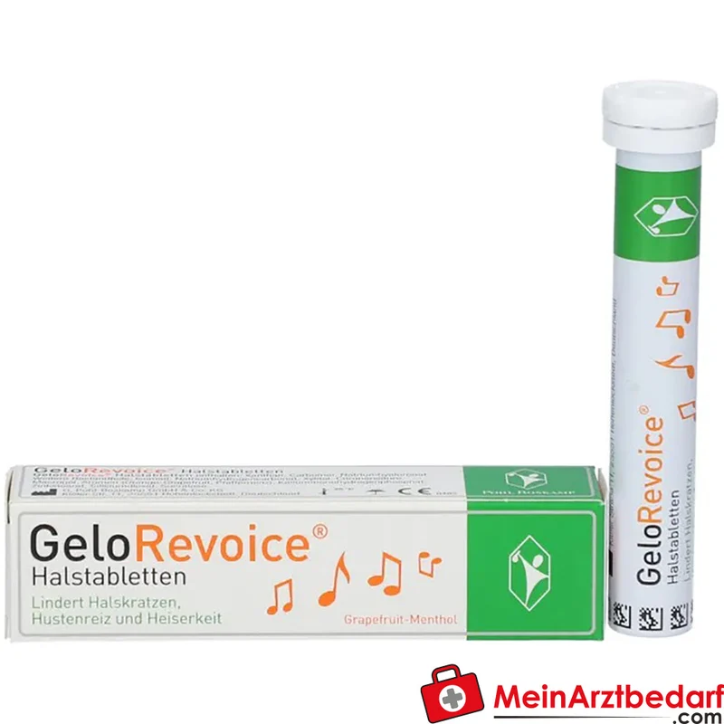 GeloRevoice Halstabletten Grapefruit-Menthol mit Hyaluronsäure, Xanthan & Carbomer 20 Stück