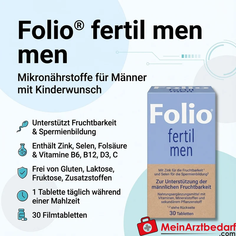 Folio® fertil men mit Zink, Selen & Folsäure Filmtabletten 30 St.