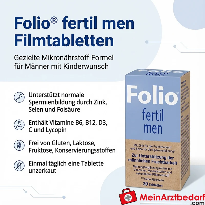 Folio® fertil men mit Zink, Selen & Folsäure Filmtabletten 30 St.