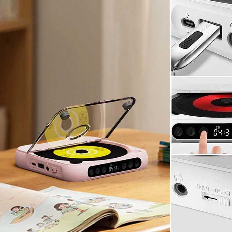 Tragbarer CD-Player - Bluetooth | Hi-Fi Sound | Mehrere Farben