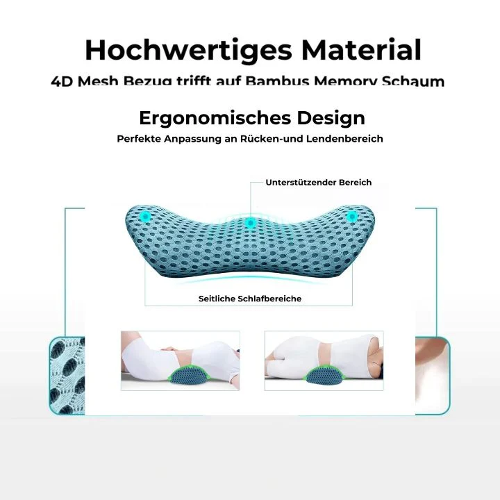 LendenKissen | Orthopädisches Lendenkissen – Premium Memory-Schaum Stützkissen