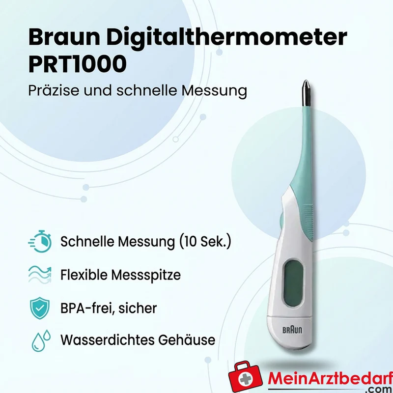 Braun Digitalthermometer PRT1000 flexible Messspitze wasserdicht 1 St.