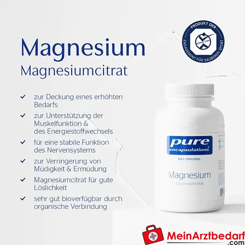 Pure Encapsulations Magnesiumcitrat Kapseln vegan laktose- und glutenfrei 90 Stück