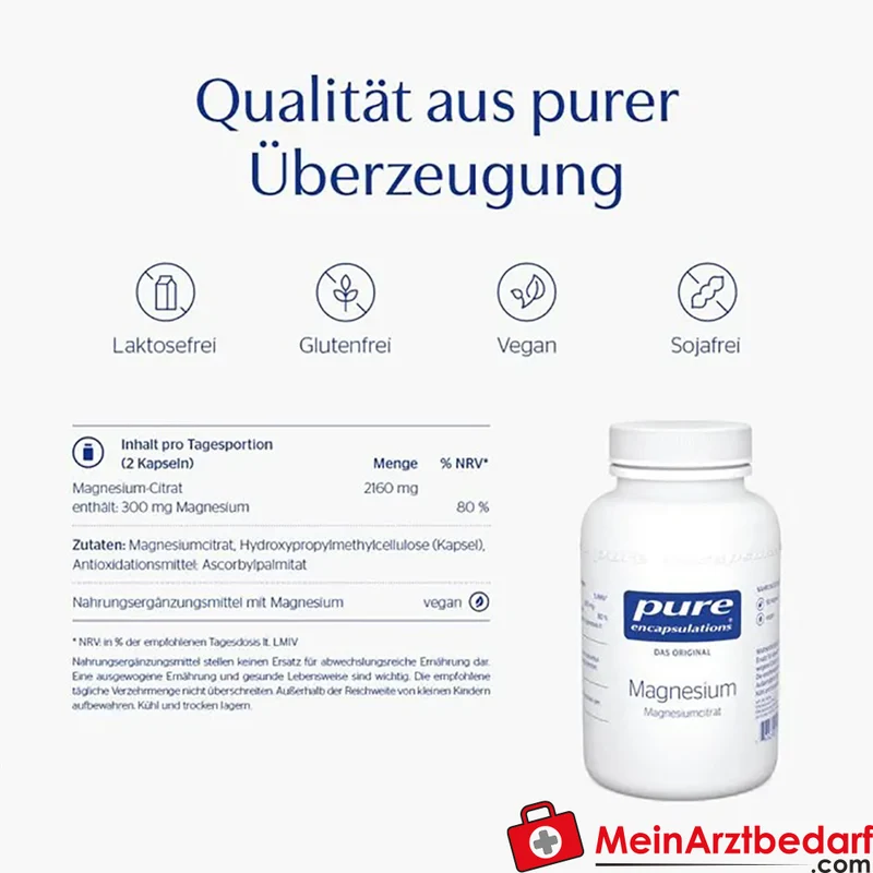 Pure Encapsulations Magnesiumcitrat Kapseln vegan laktose- und glutenfrei 90 Stück