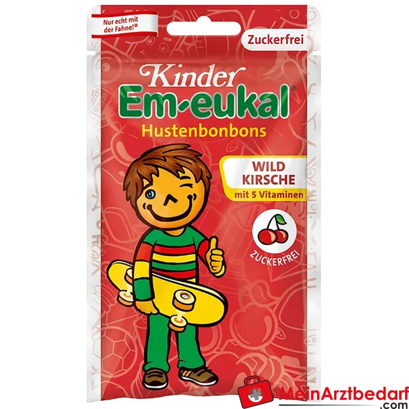 Em-eukal Kinder Wildkirsche zuckerfrei Lutschpastillen mit Vitamin C und B-Vitaminen 75 g