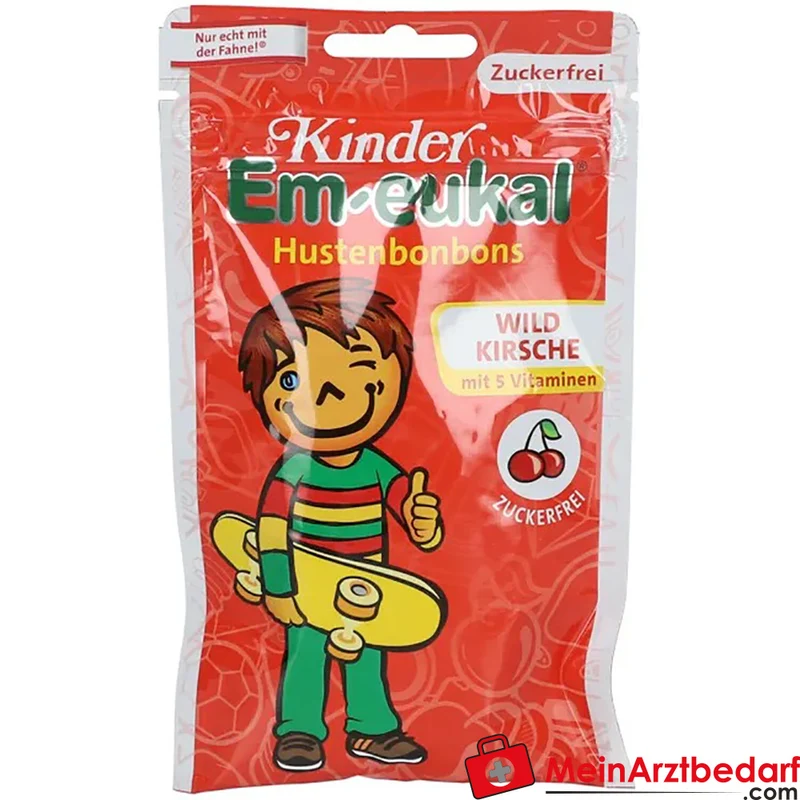 Em-eukal Kinder Wildkirsche zuckerfrei Lutschpastillen mit Vitamin C und B-Vitaminen 75 g
