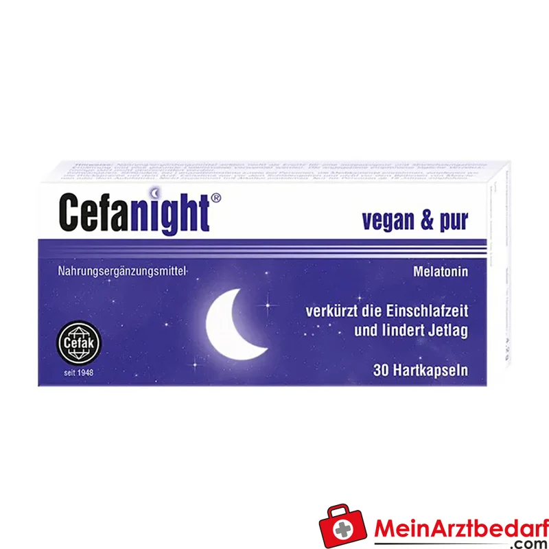 Cefanight vegan und pur Melatonin 0,5 mg Hartkapseln 30 Stück