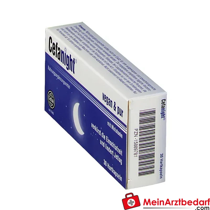 Cefanight vegan und pur Melatonin 0,5 mg Hartkapseln 30 Stück