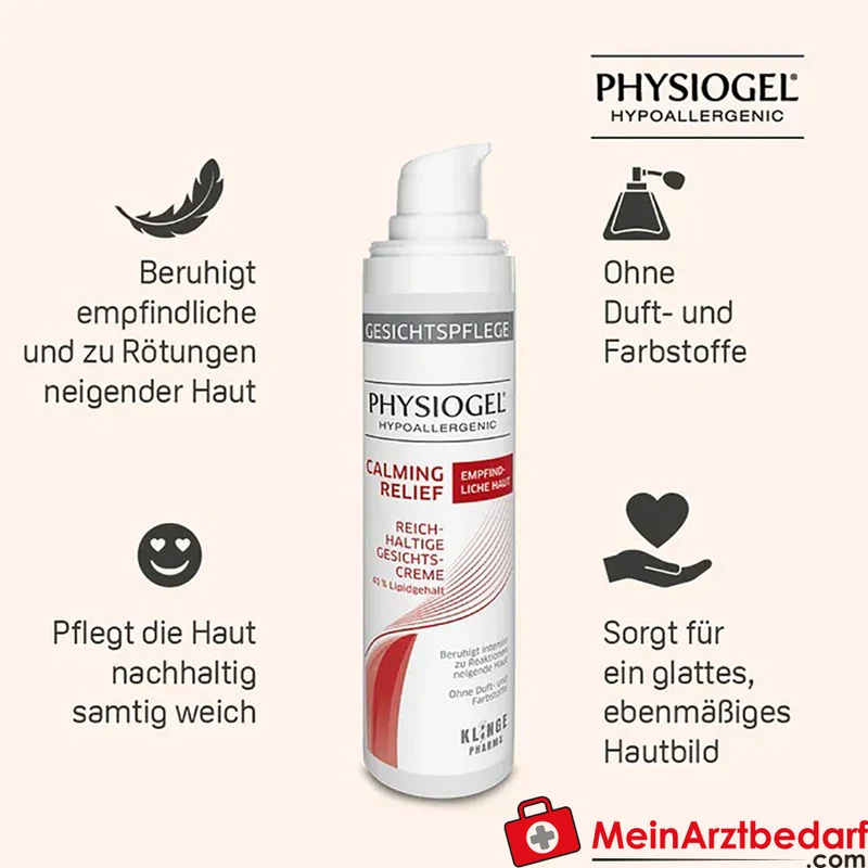 PHYSIOGEL Calming Relief Reichhaltige Gesichtscreme 40 ml für trockene, empfindliche Haut