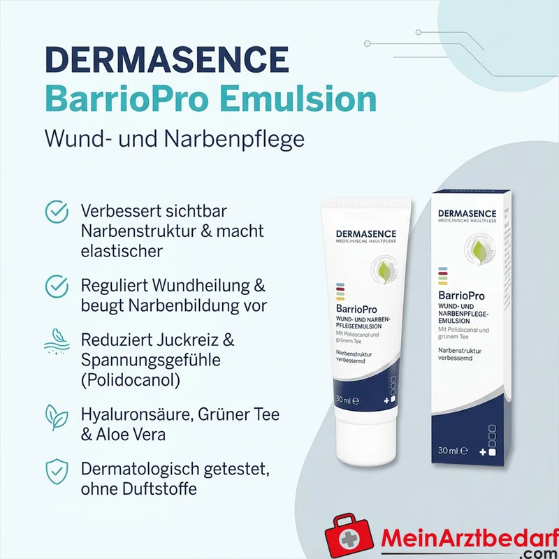 DERMASENCE BarrioPro Emulsion 30 ml Wund- und Narbenpflege Polidocanol Hyaluronsäure