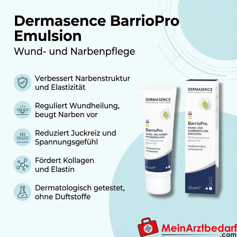 DERMASENCE BarrioPro Emulsion 30 ml Wund- und Narbenpflege Polidocanol Hyaluronsäure