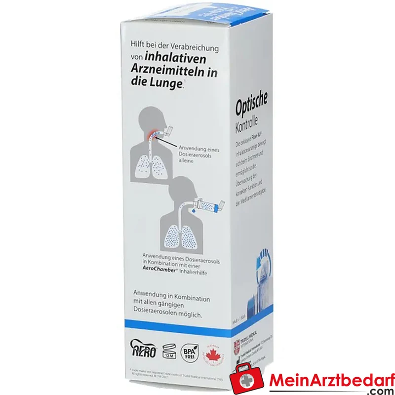AeroChamber Inhalierhilfe mit Mundstück, antistatische Kammer, Flow‑Vu, für Kinder ab 5 J. und Erwachsene, 1 St.