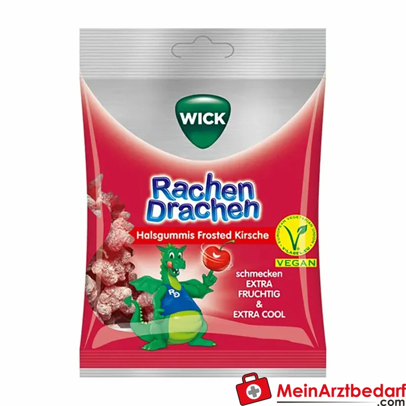 WICK Rachen Drachen Halsgummi Kirsche mit Menthol Bonbons 75 g