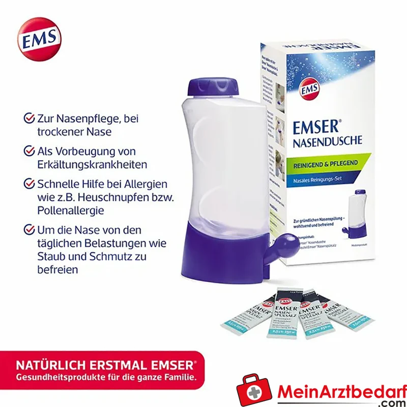 EMSER Nasendusche mit 4 Beuteln Nasenspülsalz Nasenspülset 1 St.