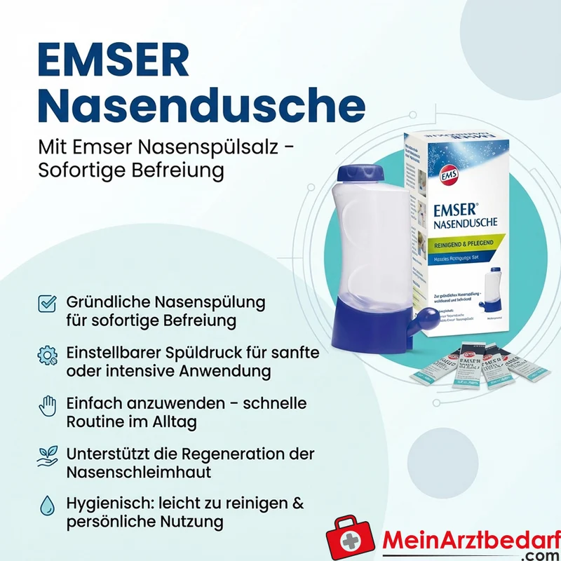 EMSER Nasendusche mit 4 Beuteln Nasenspülsalz Nasenspülset 1 St.