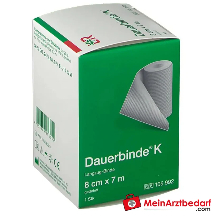 Dauerbinde K längselastisch 8 cm x 7 m hautfarben 1 Stück