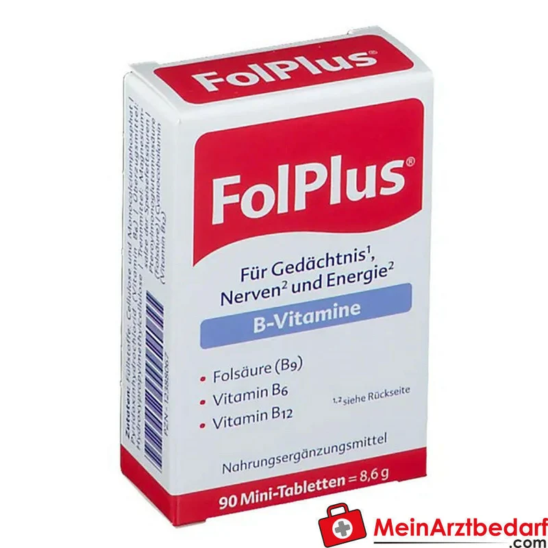 Folplus® Folsäure 400 µg / Vitamin B6 4 mg / Vitamin B12 30 µg Mini-Tabletten 90 Stück