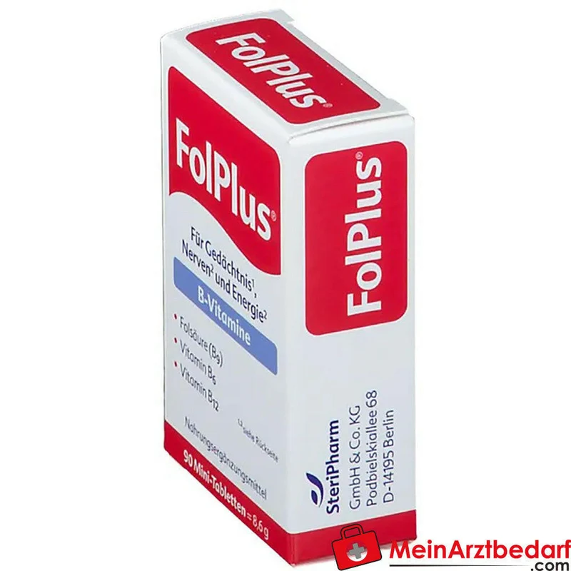 Folplus® Folsäure 400 µg / Vitamin B6 4 mg / Vitamin B12 30 µg Mini-Tabletten 90 Stück