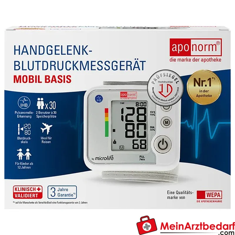 aponorm Mobil Basis Handgelenk-Blutdruckmessgerät 13,5–21,5 cm 1 St.