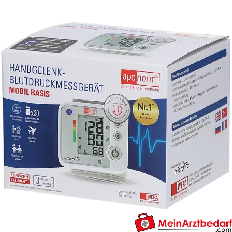 aponorm Mobil Basis Handgelenk-Blutdruckmessgerät 13,5–21,5 cm 1 St.