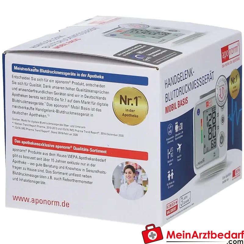 aponorm Mobil Basis Handgelenk-Blutdruckmessgerät 13,5–21,5 cm 1 St.