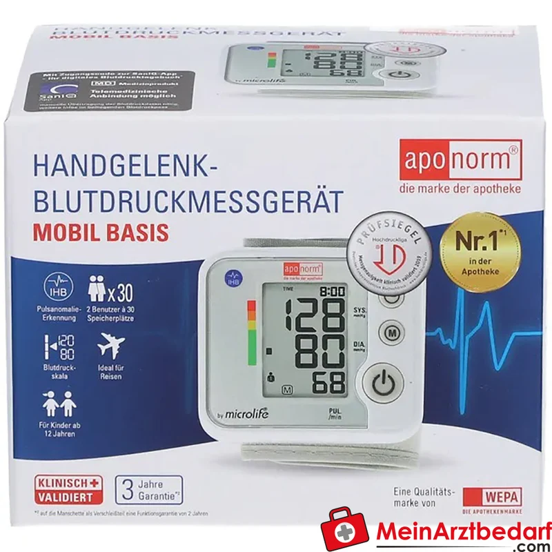 aponorm Mobil Basis Handgelenk-Blutdruckmessgerät 13,5–21,5 cm 1 St.