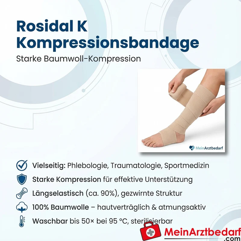 Rosidal K Kompressionsbandage 10 cm x 5 m Baumwolle