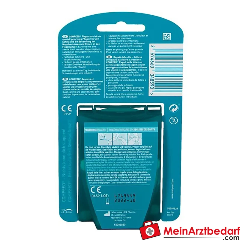 Compeed Fingerrissepflaster Hydrokolloid für Fingerspitzen 10 Stück