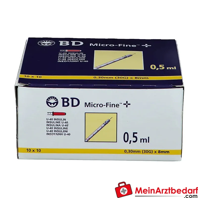 BD Micro FINE+ U40 Insulinspritzen 0,5 ml 8 mm (0,30 mm) steril