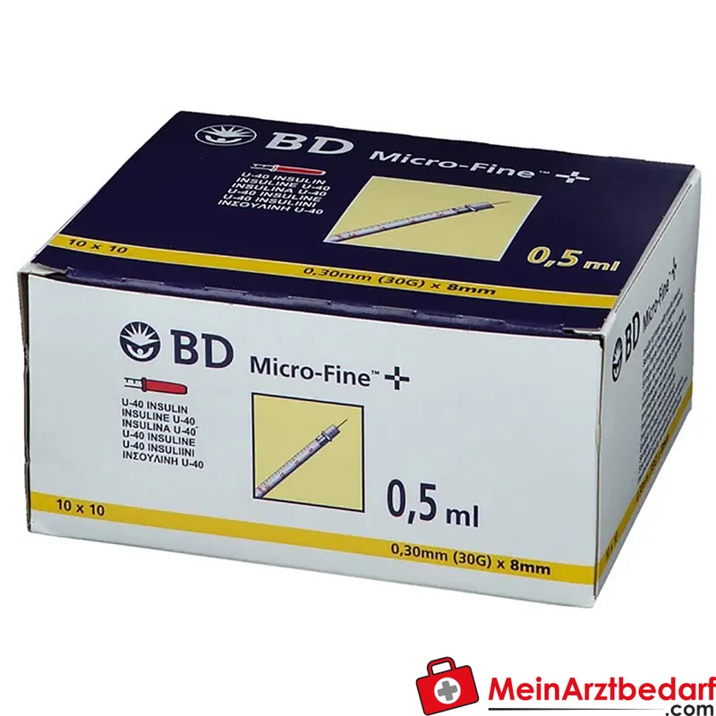 BD Micro FINE+ U40 Insulinspritzen 0,5 ml 8 mm (0,30 mm) steril
