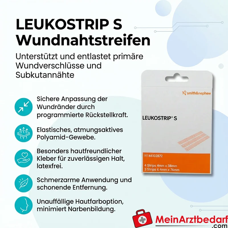 LEUKOSTRIP Wundnahtstreifen steril S skin tone Polyamid 1 Stück