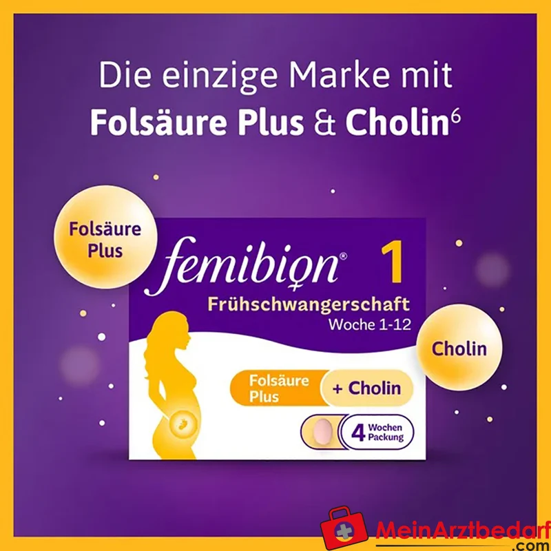 Femibion 1 Frühschwangerschaft Tabletten 800 µg Folsäure (Metafolin) 56 St.