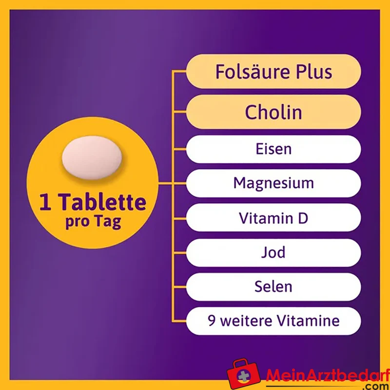 Femibion 1 Frühschwangerschaft Tabletten 800 µg Folsäure (Metafolin) 56 St.