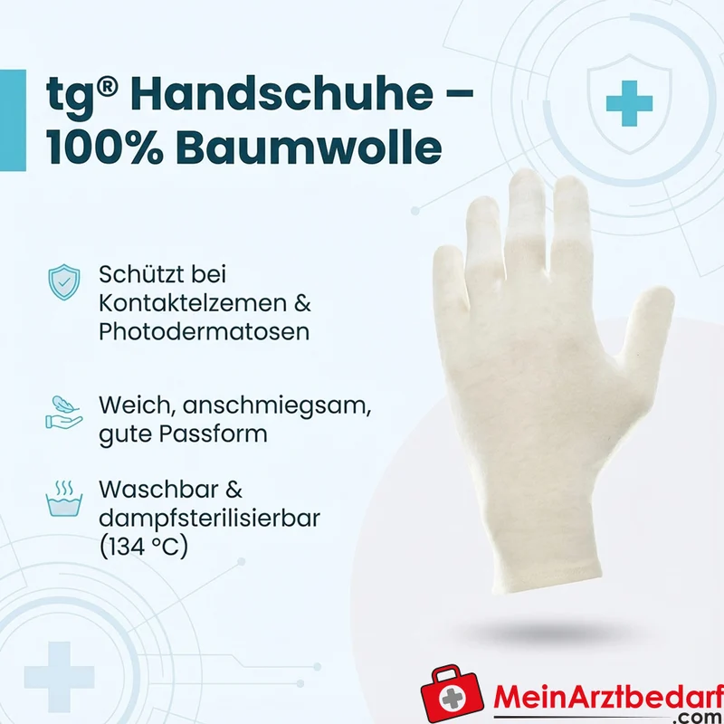 tg Handschuhe 100% Baumwolle Gr. M (7,5–8,5) Unterziehhandschuhe 2 Stück