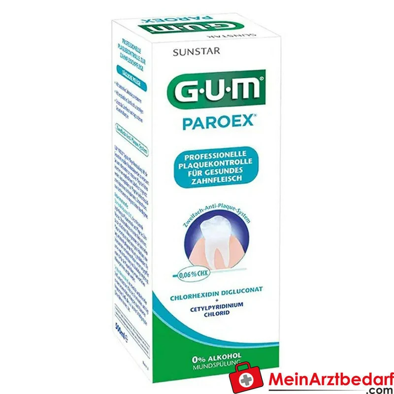 GUM Paroex Mundspülung 0,06% Chlorhexidin 0,05% CPC alkoholfrei 500 ml