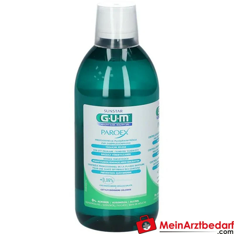 GUM Paroex Mundspülung 0,06% Chlorhexidin 0,05% CPC alkoholfrei 500 ml