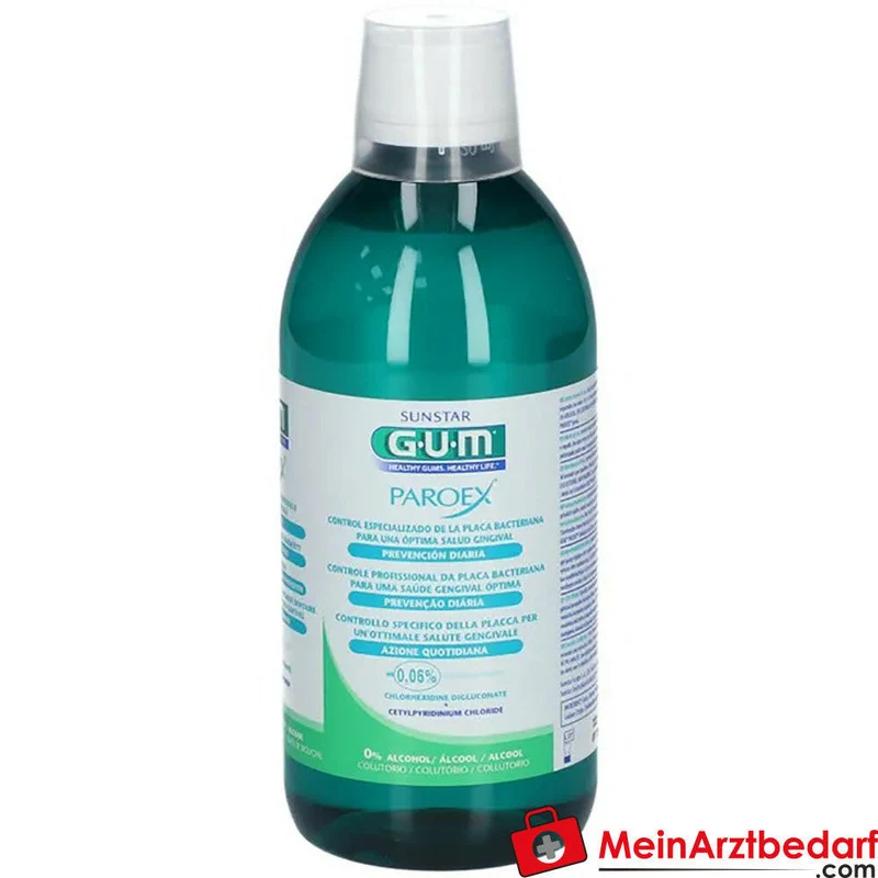 GUM Paroex Mundspülung 0,06% Chlorhexidin 0,05% CPC alkoholfrei 500 ml