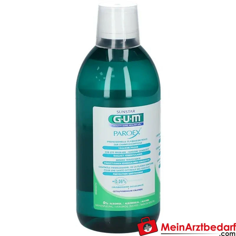 GUM Paroex Mundspülung 0,06% Chlorhexidin 0,05% CPC alkoholfrei 500 ml